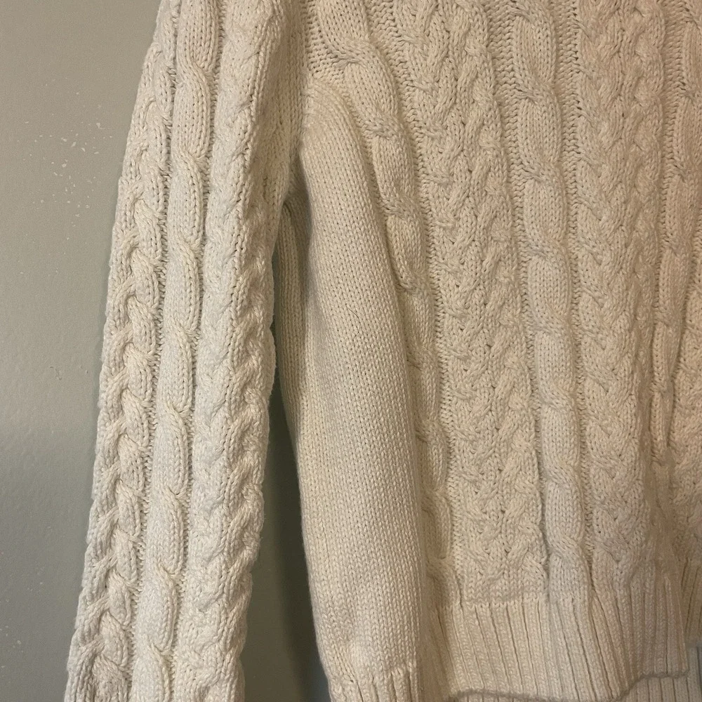 Gymboree Cable‎ Knit Sweater Shawl Collar Cream Size 2T
